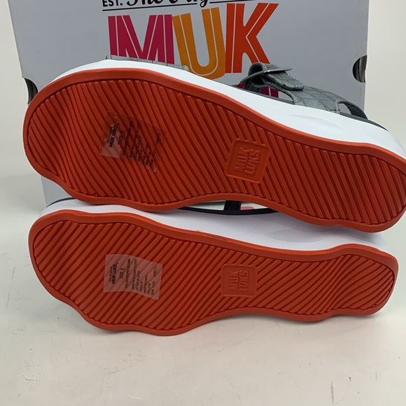 Muk Luks Dusty Blue Buckle Sandals Sz 8 Cushion Non Skid Adjustable Open toe NWT - Picture 9 of 14